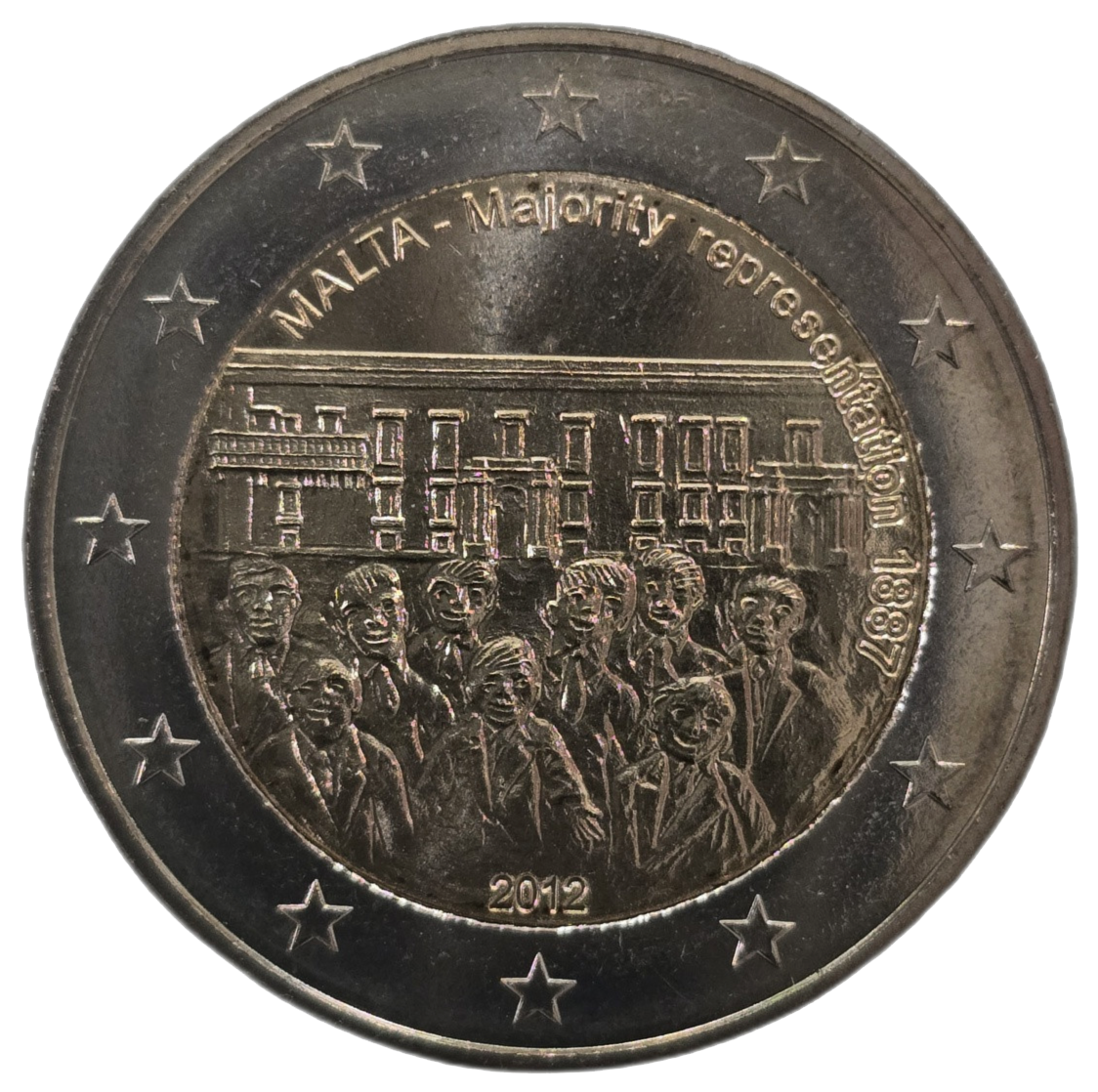 2 euros conmemorativa Historia constitucional. Representación mayoritaria 1887 Año 2012